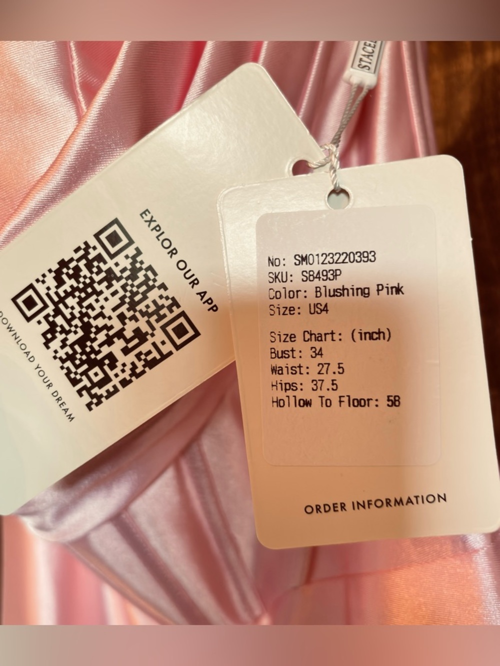 STACEES NWT! Blush Pink Prom Homecoming Maxi Dress sz 4 Corset style LaceUp Back - Picture 11 of 12